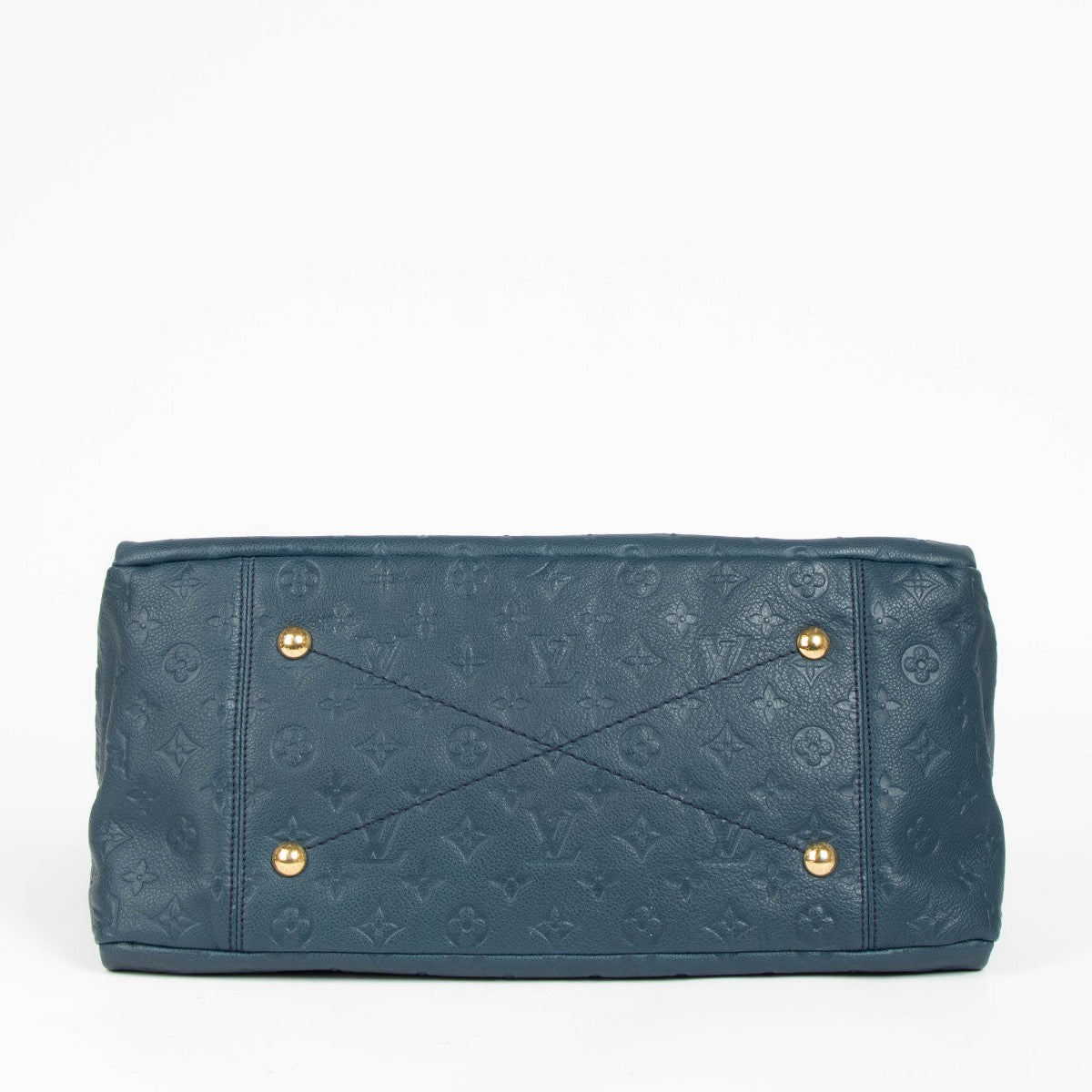 Authentic pre-loved Louis Vuitton Blue Monogram Empreinte Artsy MM Shoulder Bag on Labellov.com