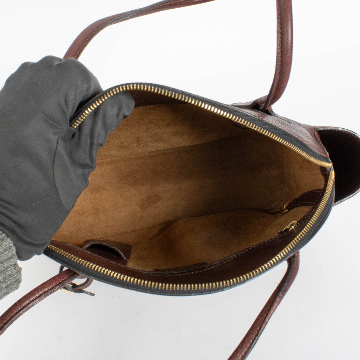 Authentic pre-loved Delvaux Burgundy Mousson Bag on Labellov.com