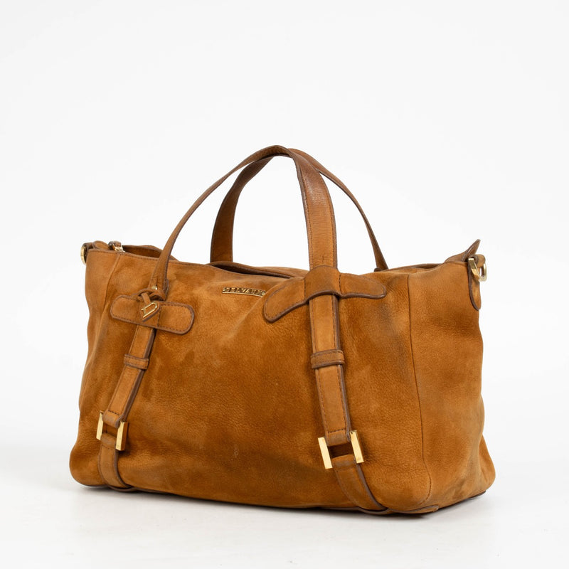 Authentic pre-loved Delvaux Camel Suede Saint Germain Bag on Labellov.com