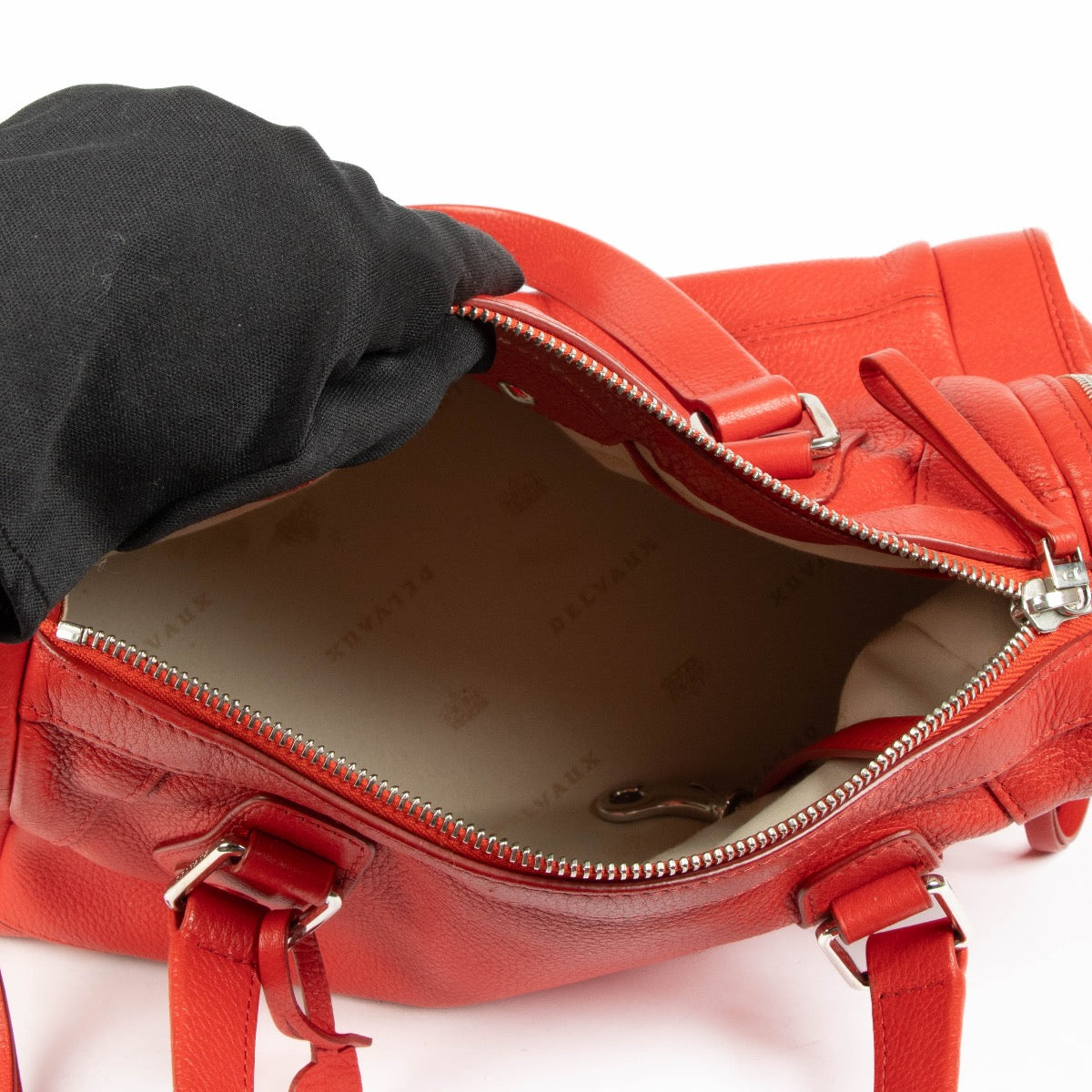 Shop this authentic Delvaux Red Leather Dimanche Bag pre-loved on Labellov.com