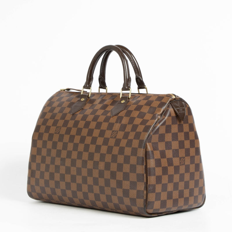 Authentic pre-loved Louis Vuitton Damier Ebene Speedy 35 on Labellov.com