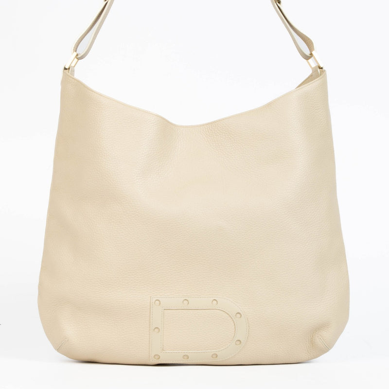 Authentic pre-loved Delvaux Cream Leather Louise GM Bag on Labellov.com