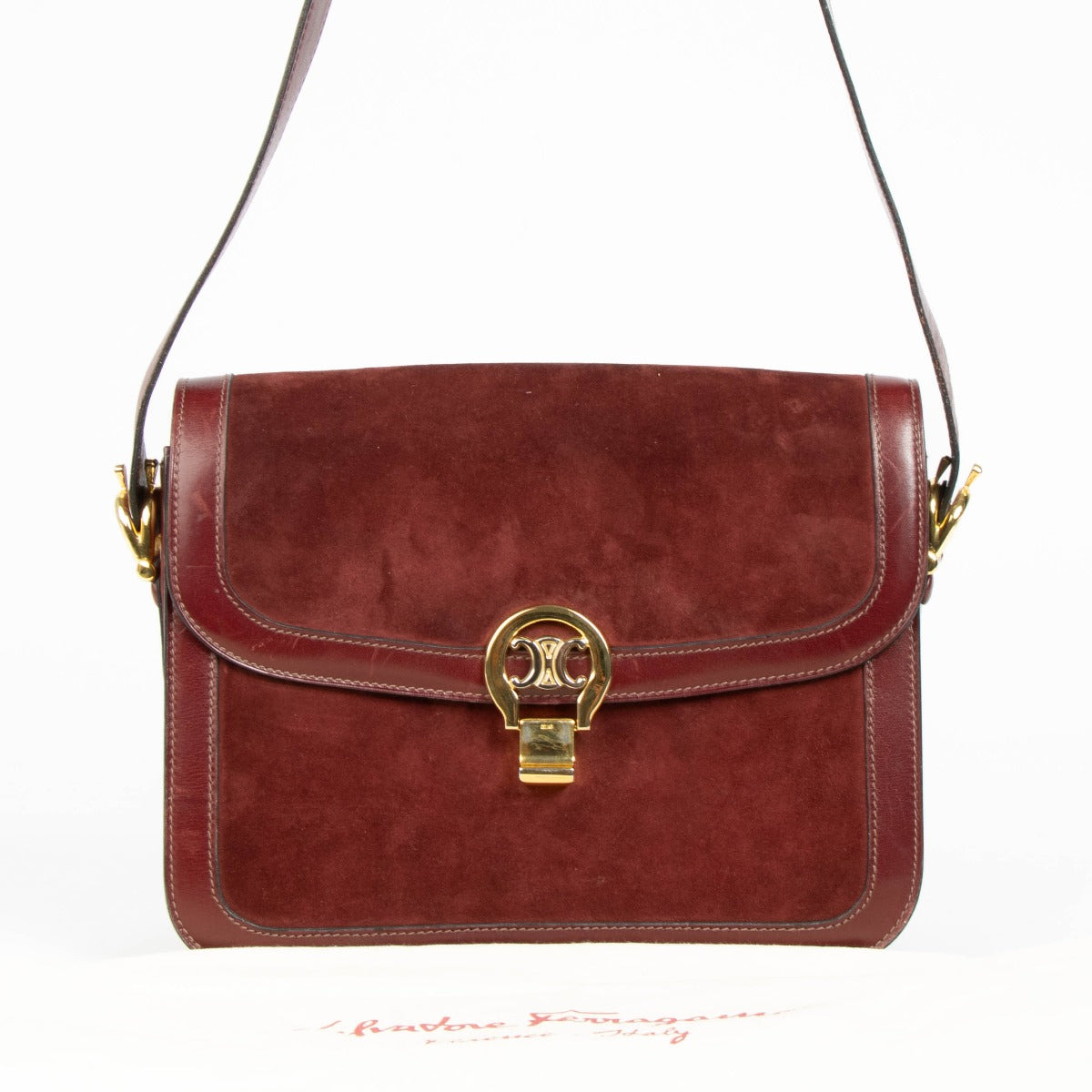 Shop this authentic Celine Burgundy Leather Vintage Bag pre-loved on Labellov.com