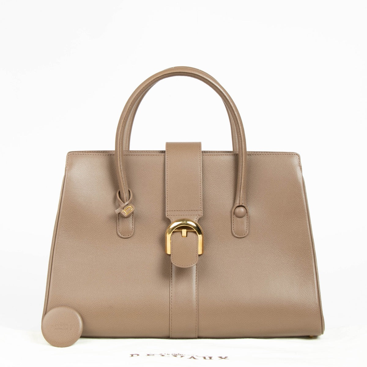 Shop this authentic Delvaux Taupe Jumping Brillant Cabrilot Bag pre-loved on Labellov.com
