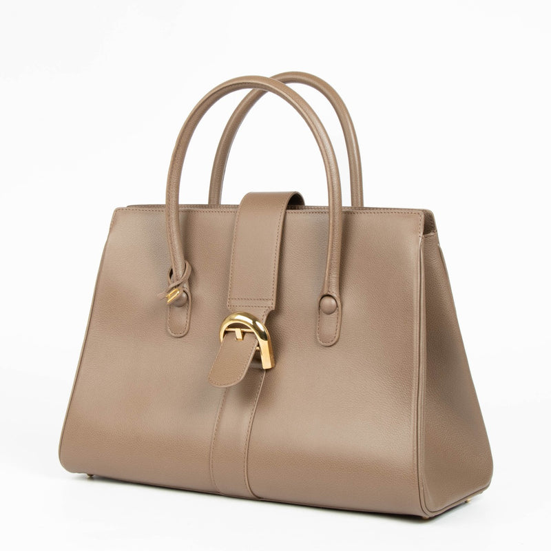 Shop this authentic Delvaux Taupe Jumping Brillant Cabrilot Bag pre-loved on Labellov.com