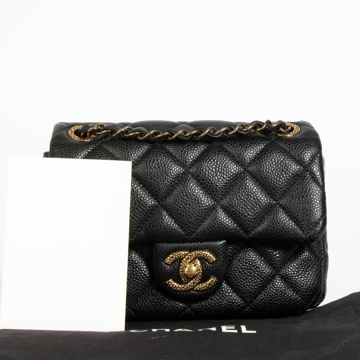 Chanel Black Soft Caviar Mini Square Classic Bag – Labellov