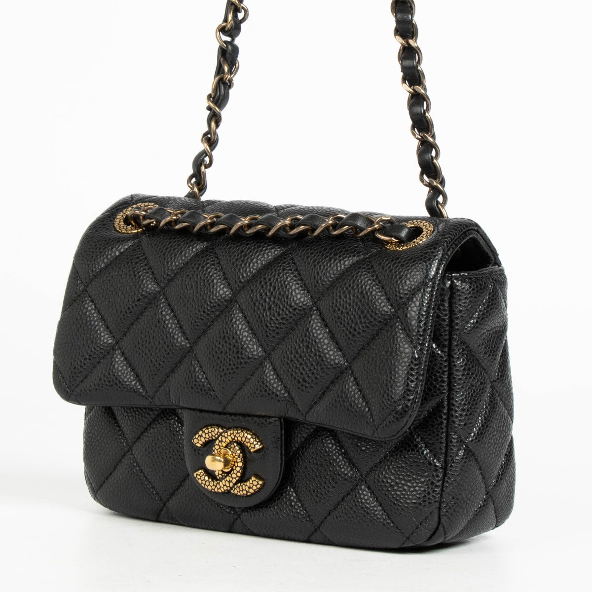 Chanel Black Soft Caviar Mini Square Classic Bag – Labellov