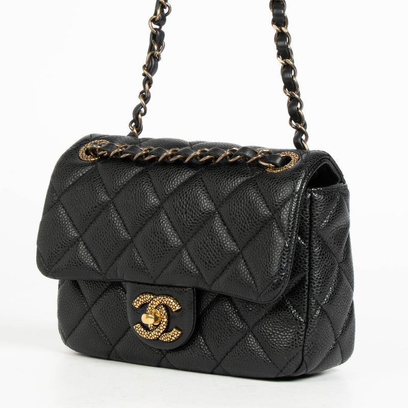 Shop 100% authentic Chanel Black Soft Caviar Mini Square Classic Bag in very good condition on Labellov.com
