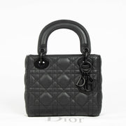 Authentic pre-loved Christian Dior Black Ultramatte Mini Lady Dior Bag on Labellov.com