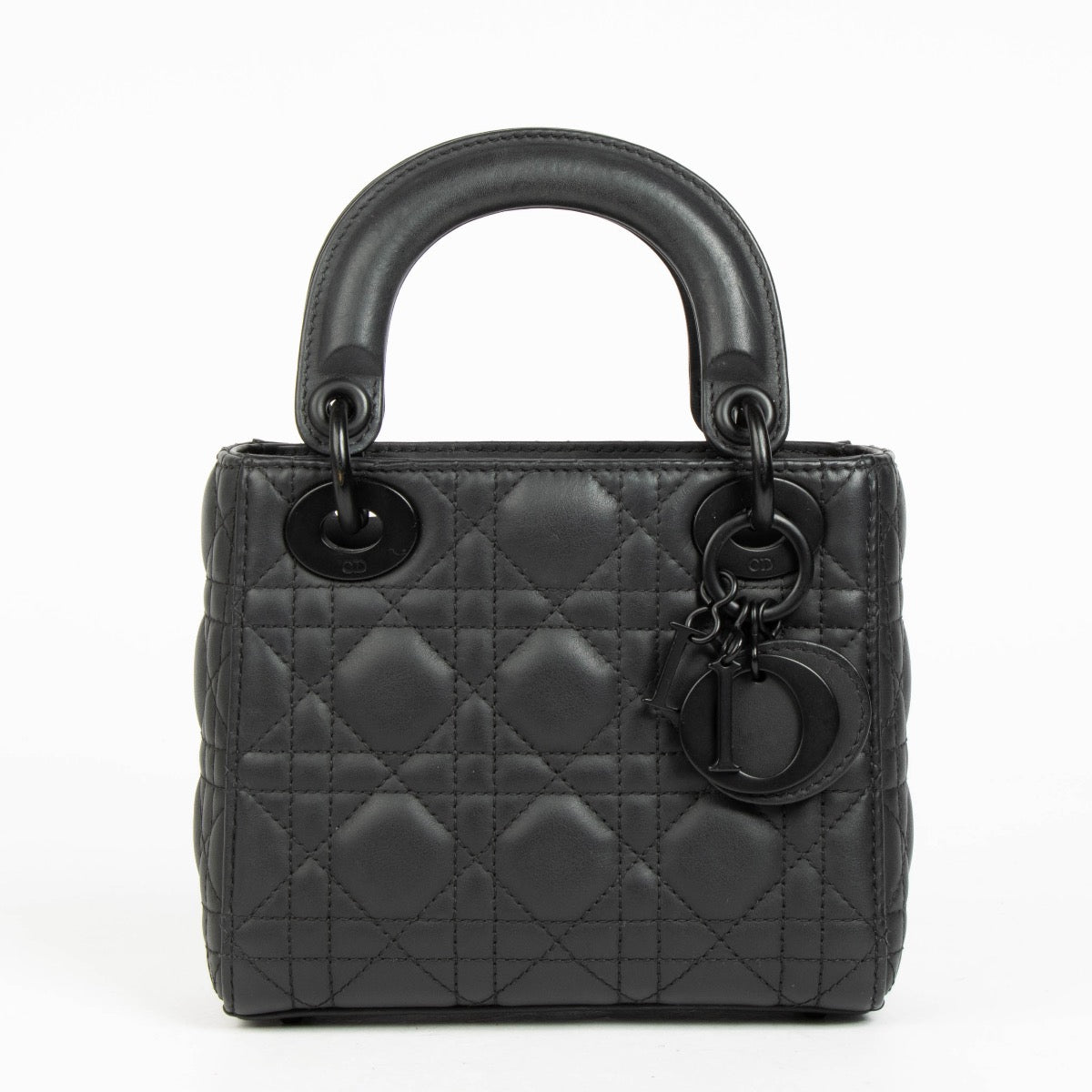 Authentic pre-loved Christian Dior Black Ultramatte Mini Lady Dior Bag on Labellov.com