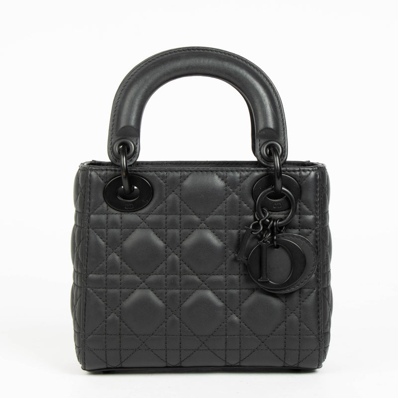 Authentic pre-loved Christian Dior Black Ultramatte Mini Lady Dior Bag on Labellov.com