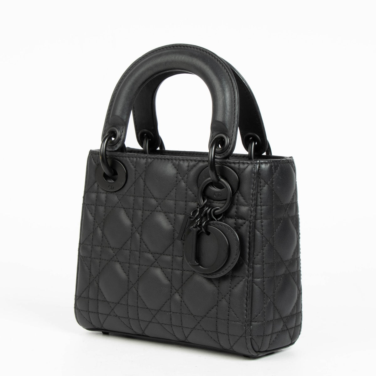 Authentic pre-loved Christian Dior Black Ultramatte Mini Lady Dior Bag on Labellov.com