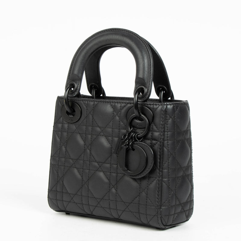 Authentic pre-loved Christian Dior Black Ultramatte Mini Lady Dior Bag on Labellov.com