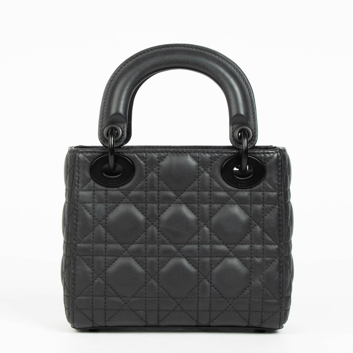 Dior Lady Dior マットブラック ショルダーバッグ Christian Dior Black Ultramatte Mini Lady Dior Bag – Labellov