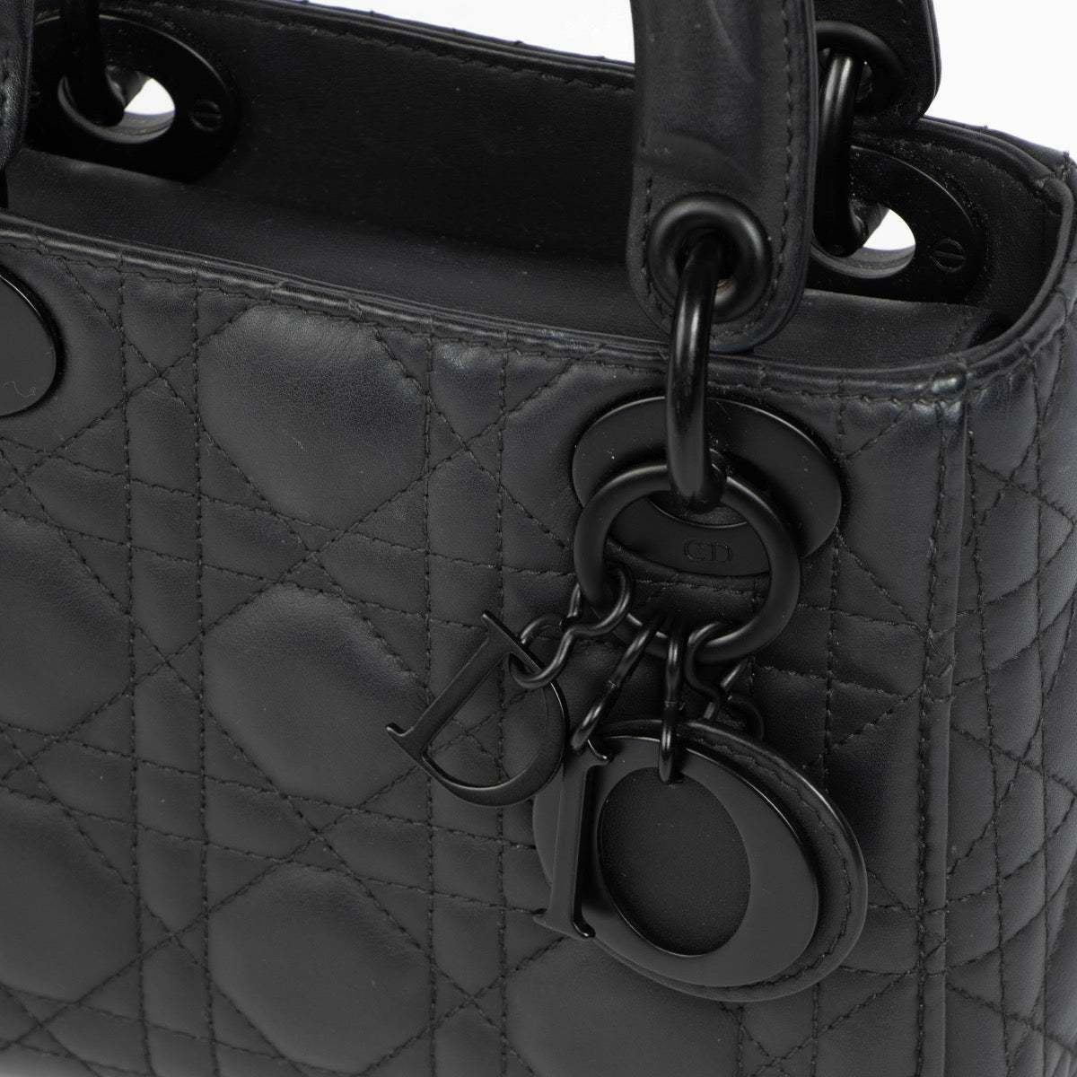 Authentic pre-loved Christian Dior Black Ultramatte Mini Lady Dior Bag on Labellov.com