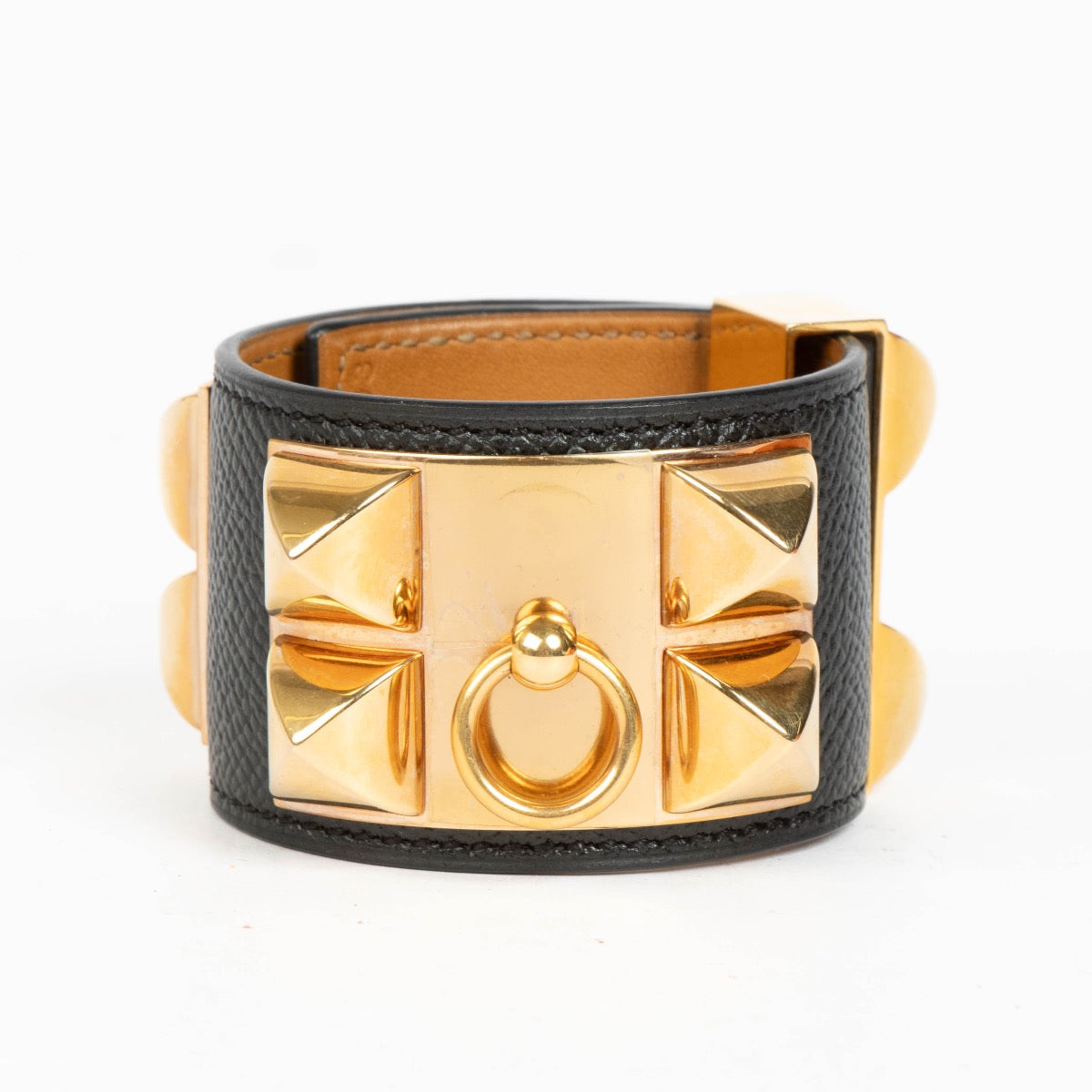 Authentic pre-loved Hermès Black Epsom Collier de Chien Bracelet - Size XS on Labellov.com
