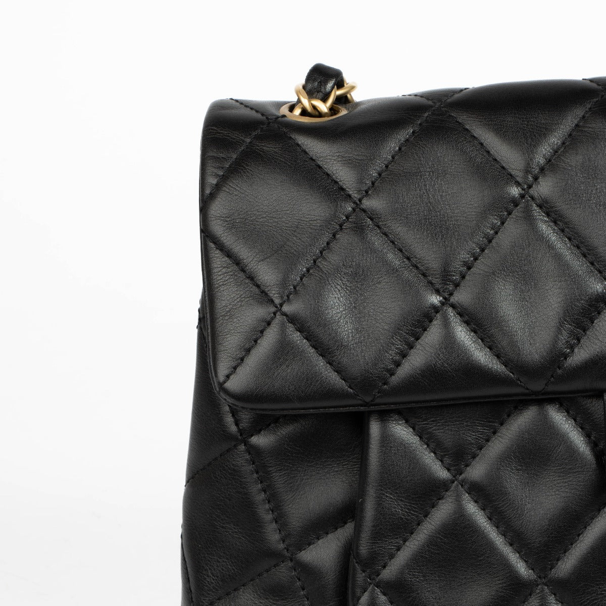 Authentic pre-loved Chanel Black Quilted Lambskin Large Vintage Flap Bag on Labellov.com