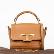 Authentic pre-loved Tod's Camel T Timeless Mini Crossbody With Top Handle Bag on Labellov.com