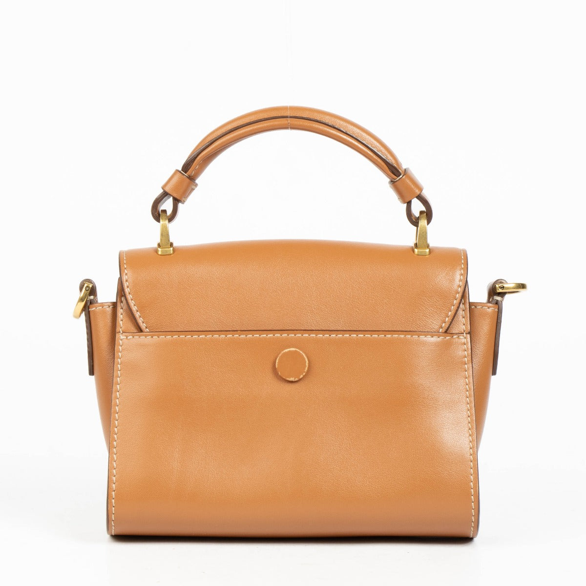 Authentic pre-loved Tod's Camel T Timeless Mini Crossbody With Top Handle Bag on Labellov.com