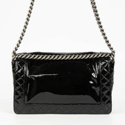 Authentic pre-loved Chanel Black Patent Leather Large Boy Chanel Bag on Labellov.com