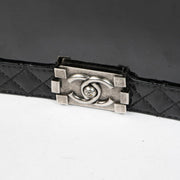 Authentic pre-loved Chanel Black Patent Leather Large Boy Chanel Bag on Labellov.com