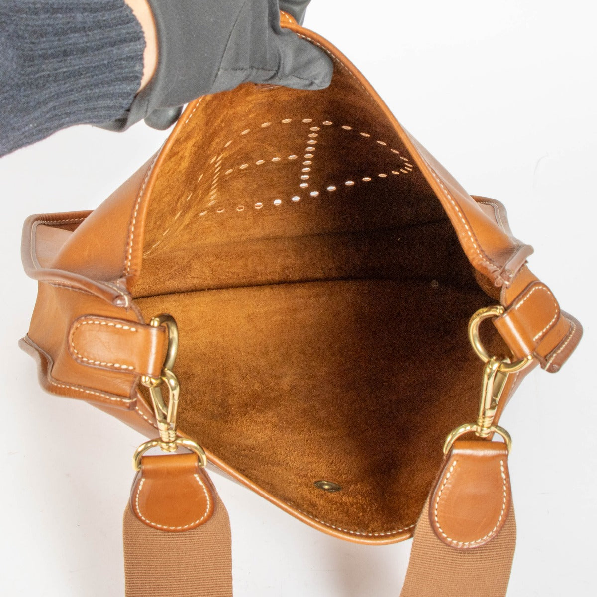 Shop this authentic Hermès Evelyne 33 Fauve Barenia GHW Crossbody pre-loved on Labellov.com