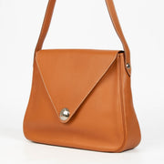 100% authentic second hand Hermès Gold Fjord Leather Large Christine Envelope Bag at Labellov.