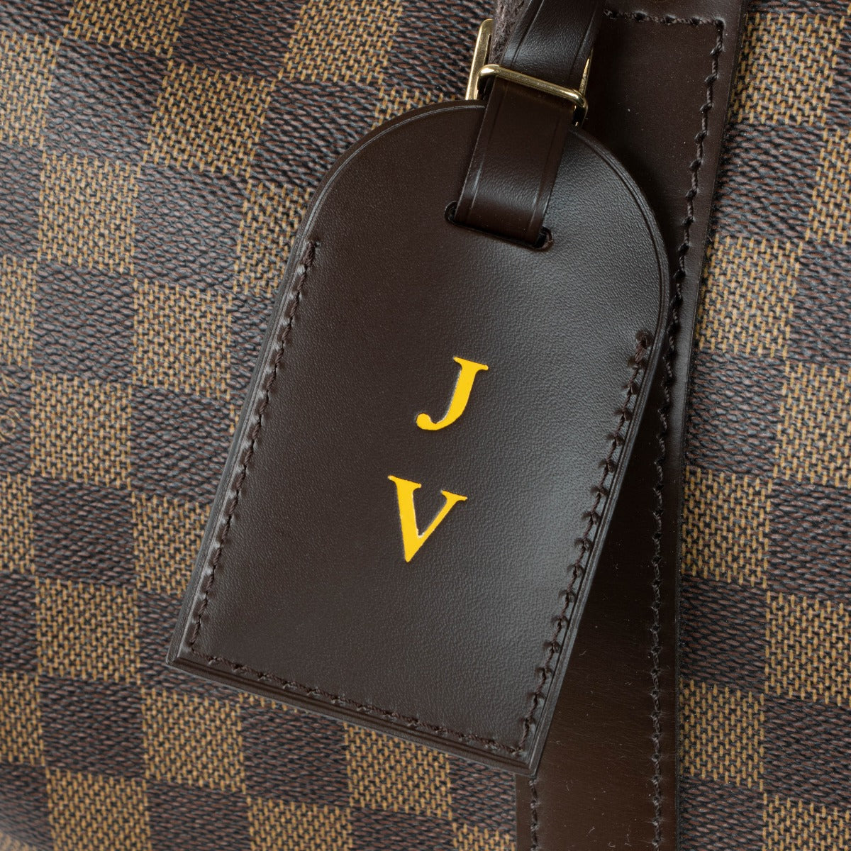 Shop the authentic Louis Vuitton Brown Damier Ebene Keepall Bandoulière 50 second hand on Labellov.com