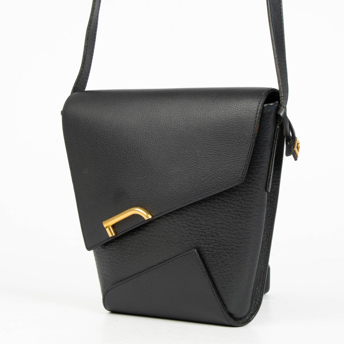 Authentic pre-loved Delvaux Dark Blue Bohème Crossbody Bag on Labellov.com