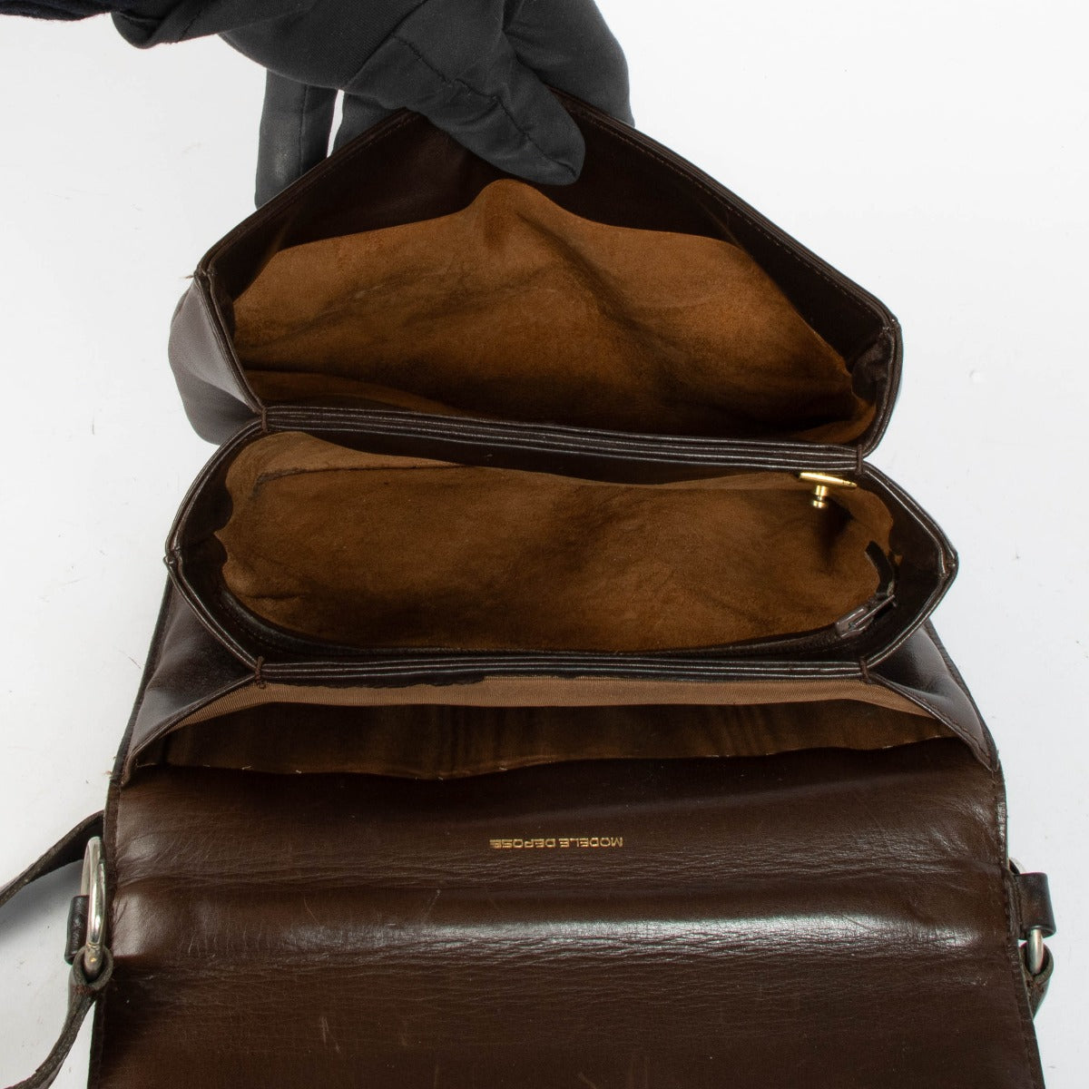 Authentic pre-loved Delvaux Brown Camargue Crossbody Bag on Labellov.com