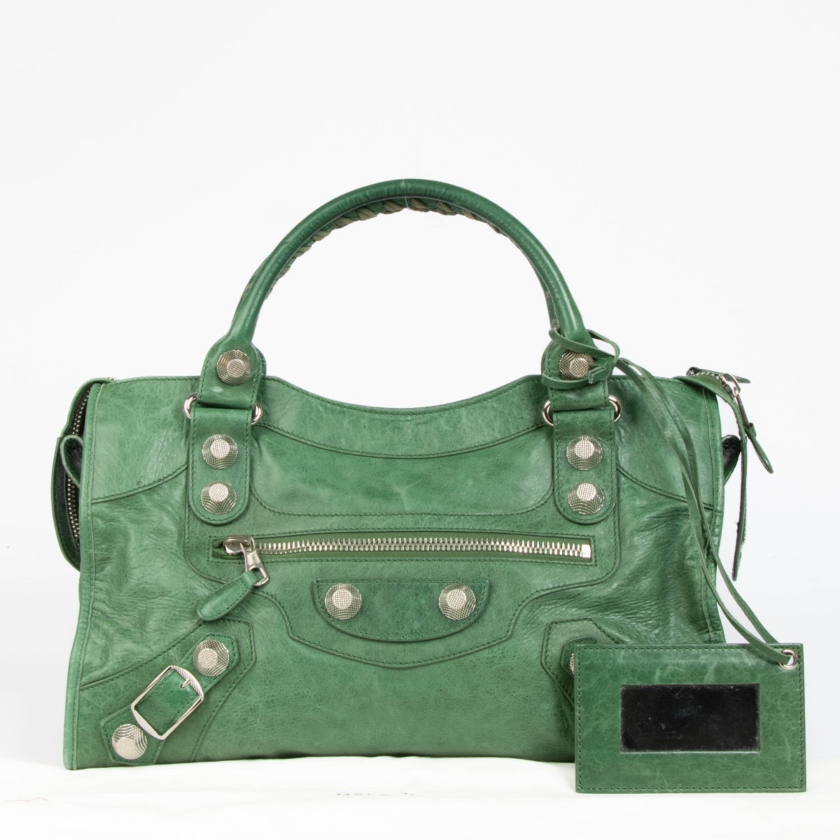 Authentic pre-loved Balenciaga Green Classic City Giant Bag on Labellov.com