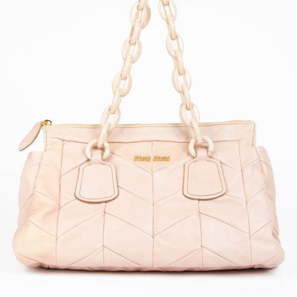 Authentic pre-loved Miu Miu Pink Top Handle Bag on Labellov.com