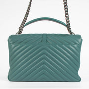Shop this authentic Saint Laurent Green Leather Large College Bag pre-loved on Labellov.com