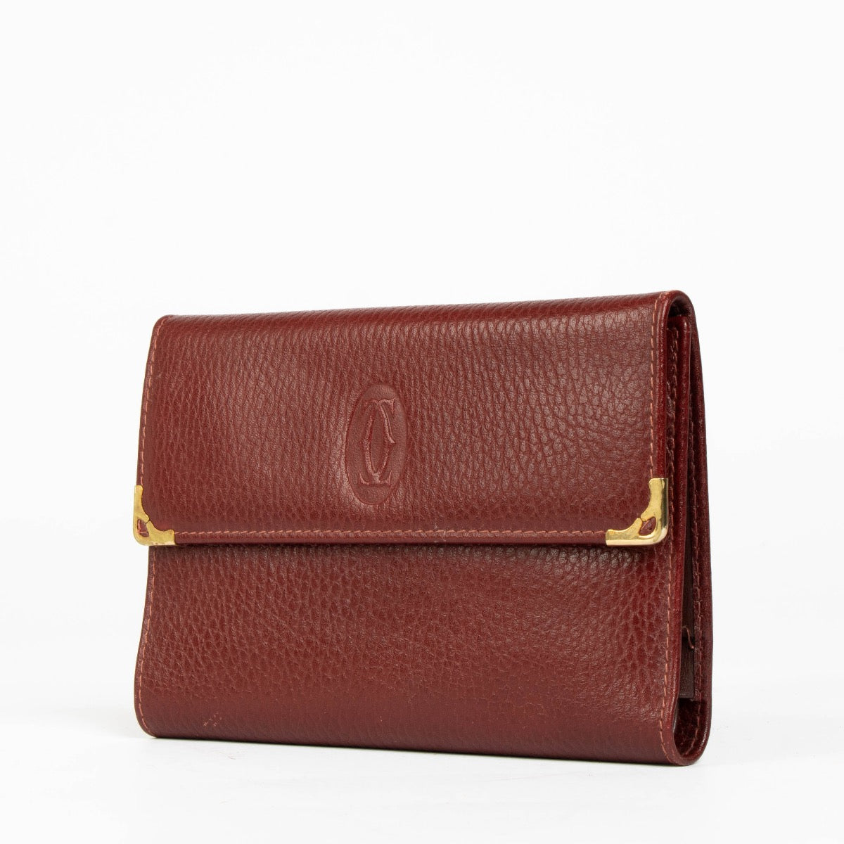 Authentic pre-loved Cartier Burgundy En Cuir Wallet on Labellov.com