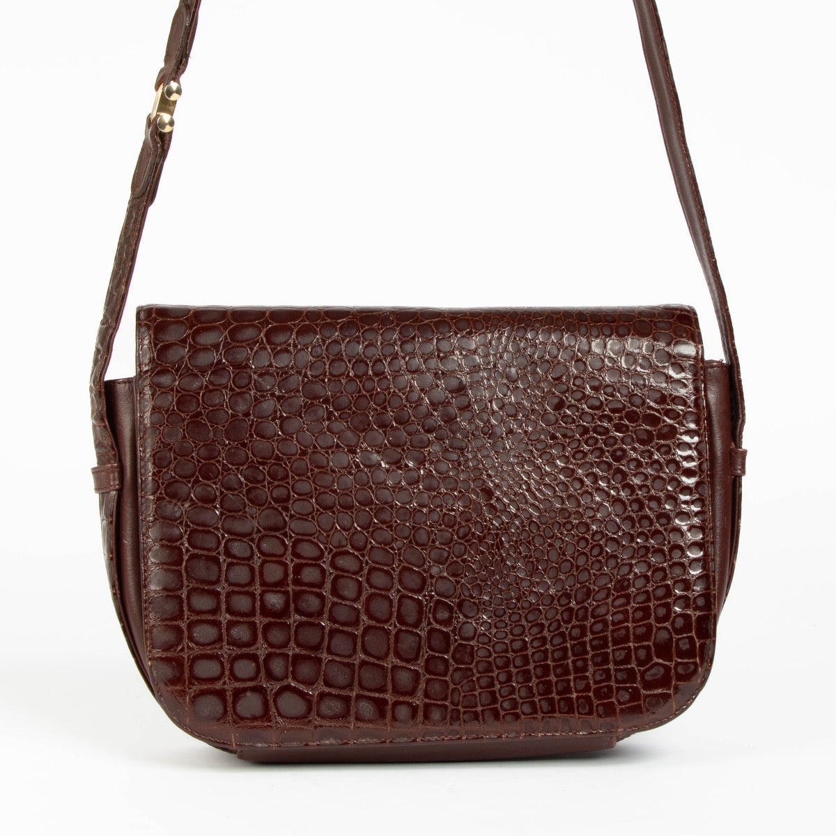 Authentic pre-loved Cartier Burgundy Crocodile Crossbody Bag on Labellov.com