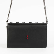 Authentic pre-loved Christian Louboutin Black Calfskin Leather Spikes Paloma Crossbody Bag on Labellov.com
