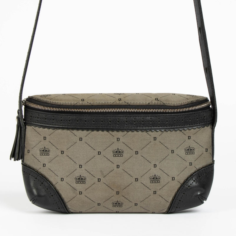 Authentic pre-loved Delvaux Logo Canvas Blue Crossbody Bag on Labellov.com