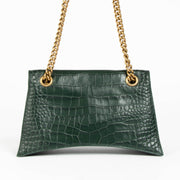 Authentic pre-loved Balenciaga Green Crocodile Embossed Small Crush Bag on Labellov.com
