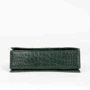 Authentic pre-loved Balenciaga Green Crocodile Embossed Small Crush Bag on Labellov.com