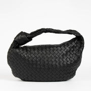Authentic pre-loved Bottega Veneta Black Jodie Small Knotted Intrecciato Leather Tote Bag on Labellov.com