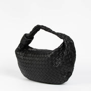 Authentic pre-loved Bottega Veneta Black Jodie Small Knotted Intrecciato Leather Tote Bag on Labellov.com