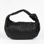 Authentic pre-loved Bottega Veneta Black Jodie Small Knotted Intrecciato Leather Tote Bag on Labellov.com