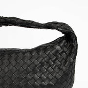 Authentic pre-loved Bottega Veneta Black Jodie Small Knotted Intrecciato Leather Tote Bag on Labellov.com