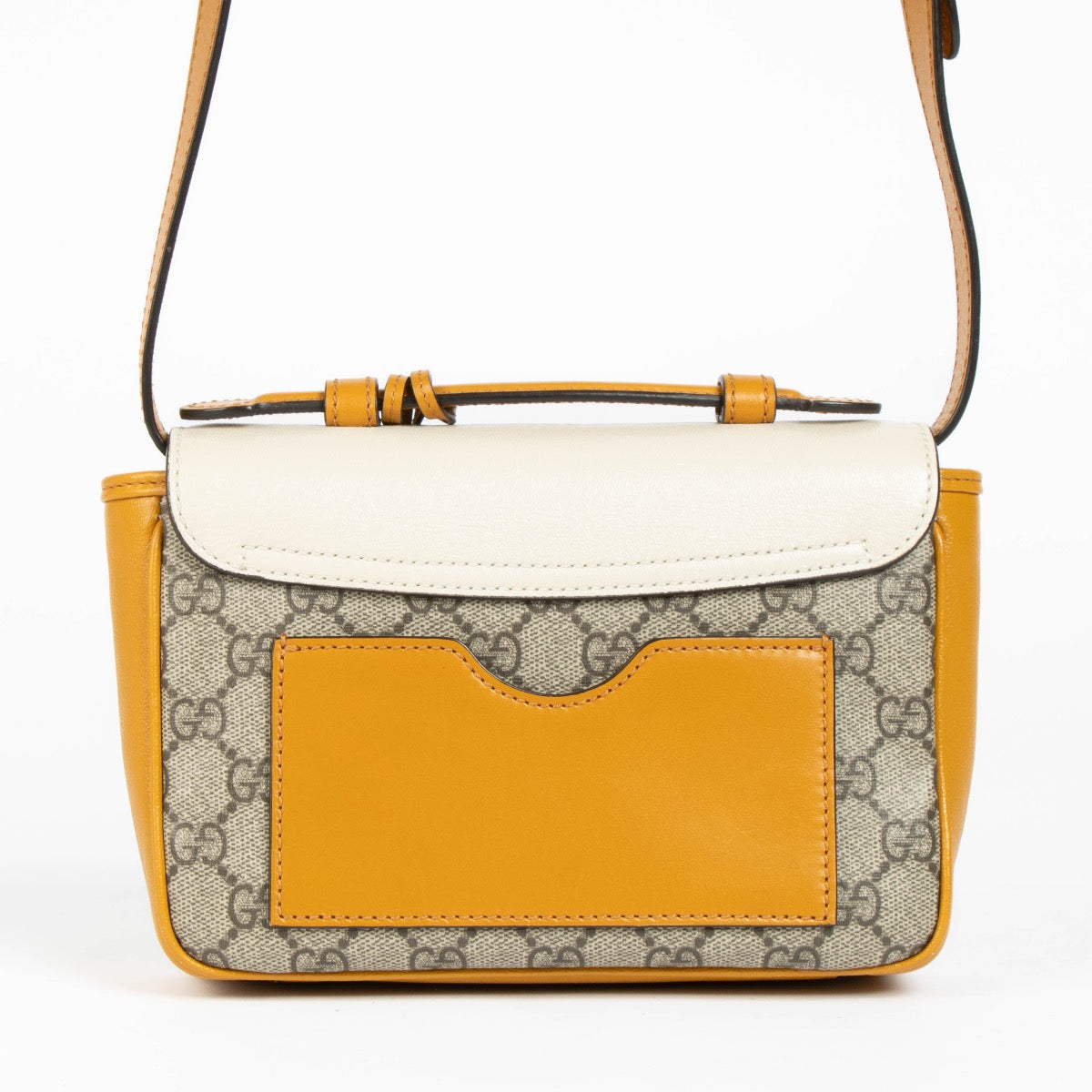 Authentic pre-loved Gucci yellow Padlock Mini Crossbody Bag on Labellov.com