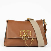 Authentic pre-loved Valentino Garavani Vring Cognac Crossbody Bag on Labellov.com