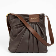 Authentic pre-loved Loewe Dark Brown Mellow Nappa Lambskin Draped Tote Bag on Labellov.com