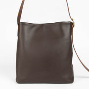 Authentic pre-loved Loewe Dark Brown Mellow Nappa Lambskin Draped Tote Bag on Labellov.com