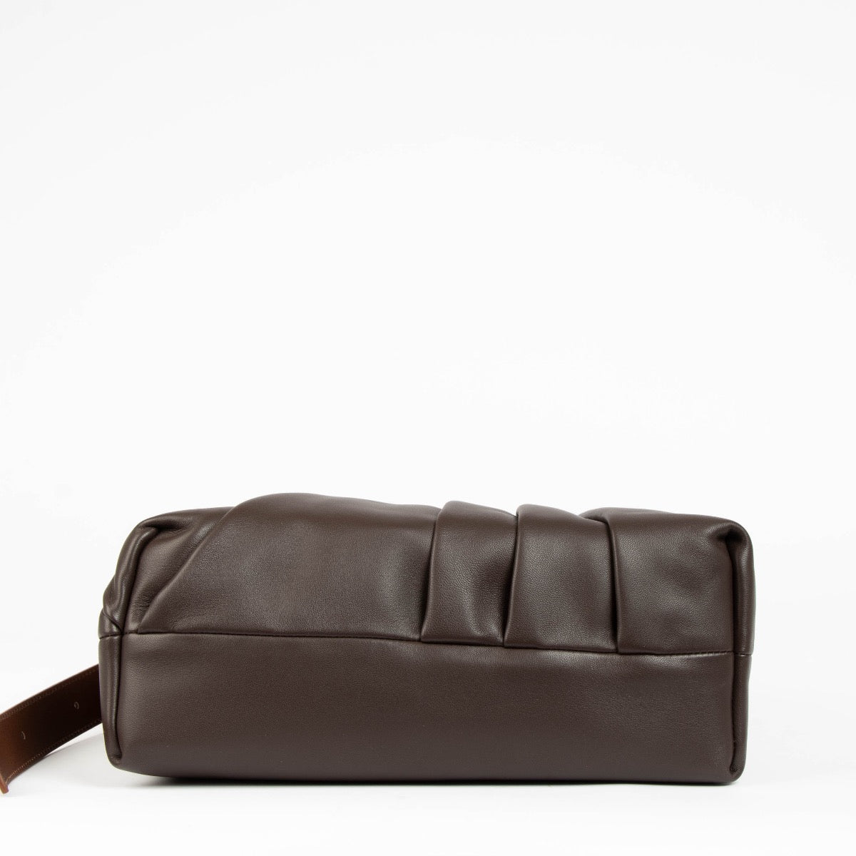 Authentic pre-loved Loewe Dark Brown Mellow Nappa Lambskin Draped Tote Bag on Labellov.com