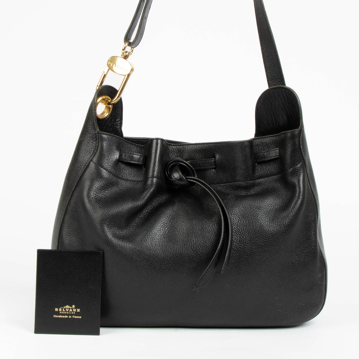 Authentic pre-loved Delvaux Black Leather Vintage Hobo Bag on Labellov.com