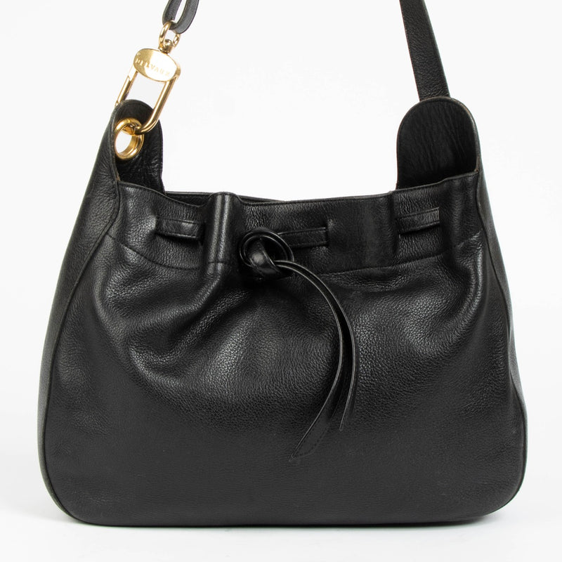 Authentic pre-loved Delvaux Black Leather Vintage Hobo Bag on Labellov.com
